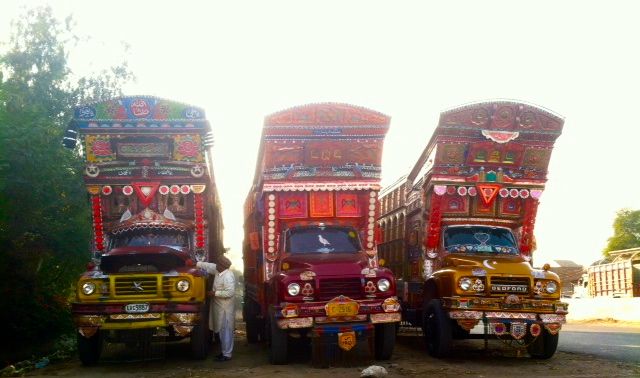 Pakistani sugar trucks