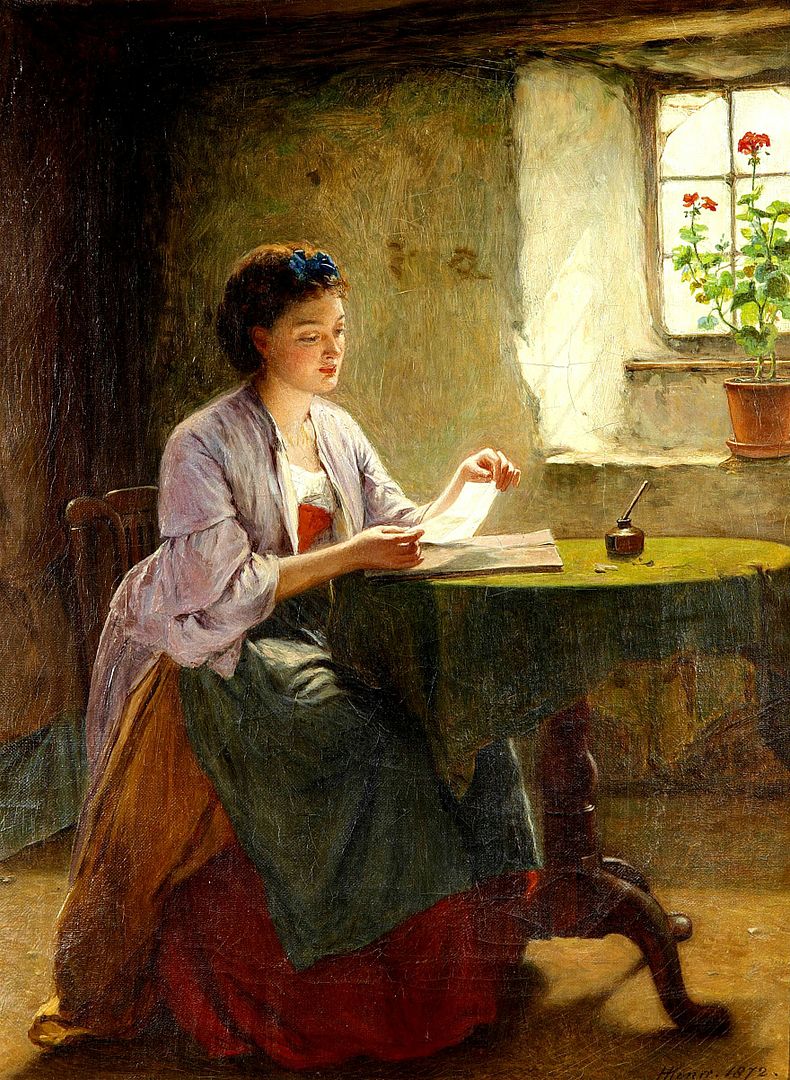 lady  writing photo: King , Haynes (1831-1904) The Letter .1872 KingHaynes1831-1904TheLetterooc1872.jpg
