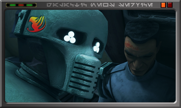 Faerytail Medical Droid assists an Oshara IV citizen who was injured in the violence.