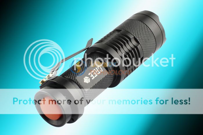 Zoom In/Out CREE Q5 LED 300 lumens Mini Black Flashlight Torch Lamp 