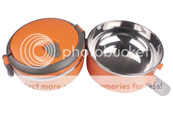 Two Layers of Stainless Steel Insulation Lunch Box w Handle Food Containers Hot