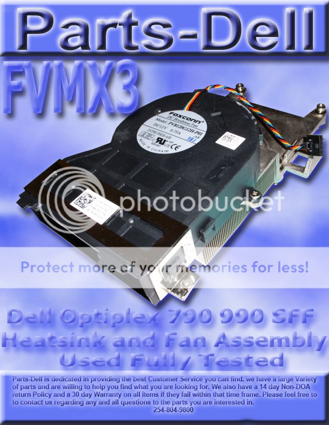 Dell Optiplex 790 990 SFF Heatsink and Fan Assembly FVMX3  